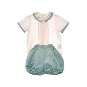 Pepa London Boys  2Pc Celebration Linen-Blend Shirt & Bloomer Set, Blue